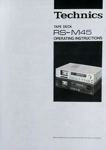 Technics RS-M45 Stereo Kassettenspieler Bedienungsanleitung - BENUTZERHANDBUCH - Bild 1 von 1