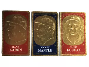 1965 Topps Embossed (3 Card) Lot 59 Hank Aaron 8 Koufax 11 Mickey Mantle - Picture 1 of 8