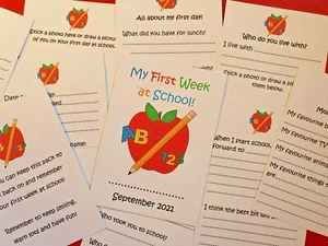 Starting School Scrapbook Memories Pack Gift A6 or A5 First Day Reception Card - Picture 1 of 12