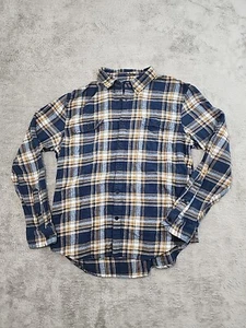 Lucky Brand Mens Shirt Size L Blue Plaid Flannel Classic Fit Button Up Pockets - Picture 1 of 6