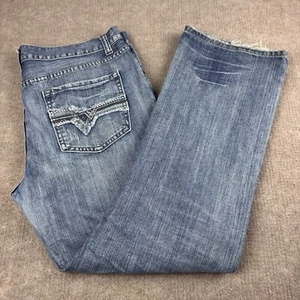 Route 66 Jeans Mens 38X32 Blue Premium Slim Boot Denim Western Distressed Grunge - Picture 1 of 21