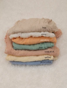Hand dyed Gauze Sheer Cotton Cheesecloth Newborn Baby Wrap, Wedding Table Runner - Picture 1 of 7