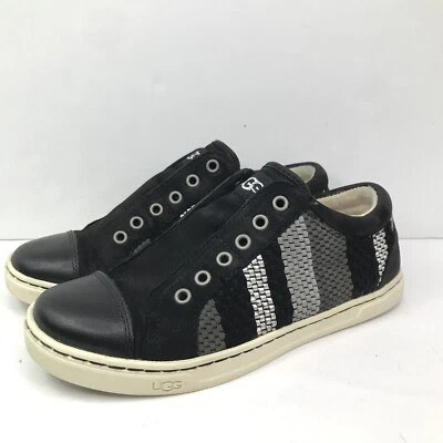 UGG JEMMA Woven Suede Womens Sneakers Size 6 Black Silver - Image 1 of 4