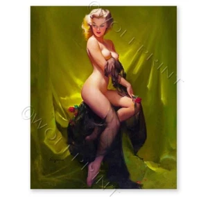 "Golden Beauty " 1957 Elvgren Vintage Style Pin-Up Poster 16x20 - Picture 1 of 2