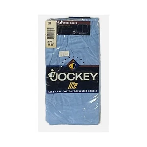 Jockey Life Mens Size 38 Boxers Cotton Blue NOS - Picture 1 of 7