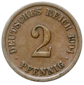 German Empire-Empire-Wilhelm II. - Coin - 2 Pfennig 1904 F - Picture 1 of 2