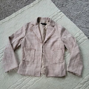 BCBG Maxazria Silk Tweed Blazer size Small Rosewood Pink - Picture 1 of 7