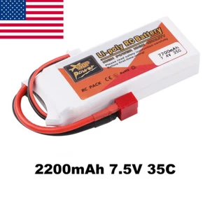 7.4V 2200mAh 2S ZOP Power LiPo Battery 35C Deans T Plug For RC Cars Helicopter - Picture 1 of 8