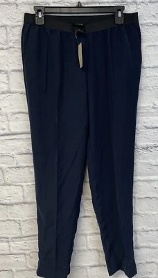 Ann Taylor pull on pants womens sz 4 elastic waist new navy blue ankle - Image 1 of 4