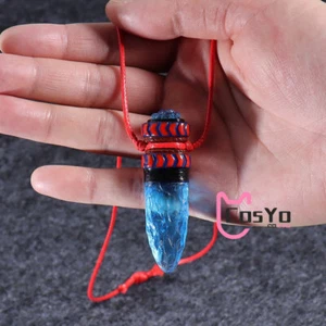 Princess Mononoke Necklace Cosplay Hime Amulet Blue Wolf Fangs Accessories Props - Picture 1 of 6