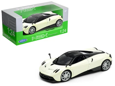 1/24 Welly Pagani Huayra con tapa negra modelo de coche fundido a presión blanco perla 24088 Foto 1 de 2