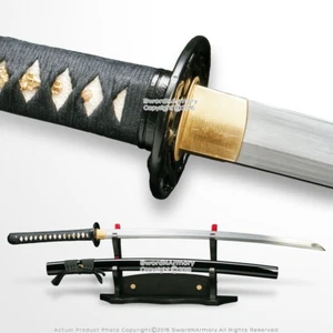 Musashi DH T10 Steel Choji Hamon Handmade Samurai Katana Sword with Leaf Tsuba - Picture 1 of 8