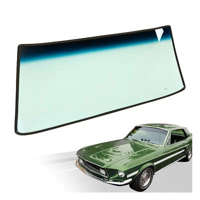 Fits 1964-1968 Ford Mustang Base Fastback Front  Windshield Glass Light Green - Image 1 of 4