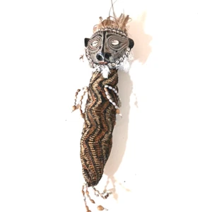 Papua New Guinea Mask Folk Art Cylinder Penis Sheath 16 inch - Picture 1 of 8