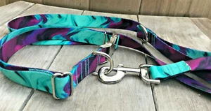 Juego de collar y correa para perro a juego de 1 pulgada de ancho con hebilla de metal de liberación rápida - Imagen 1 de 27