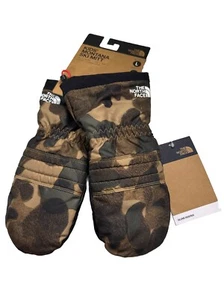 New The North Face Kid’s Montana Ski Mitts TNF Camo Gloves Snow Size Large - Picture 1 of 1
