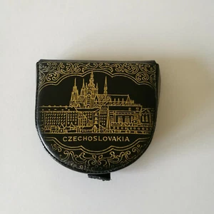 Vintage Leder Tschechoslowakei Kleingeld Geldbörse Münzetui - Bild 1 von 5