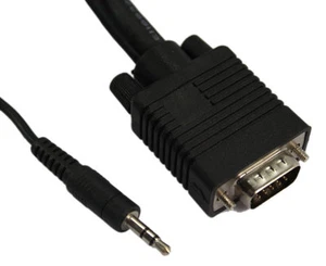 100 Fuß - VGA SVGA Video + 3,5 mm Stereo Audio PC Laptop zum Monitor TV 2-in-1 Kabel - Bild 1 von 1
