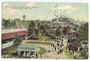 Vintage Postcard Willow Grove Park PA Airships Scenic Railway - Bild 1 von 2