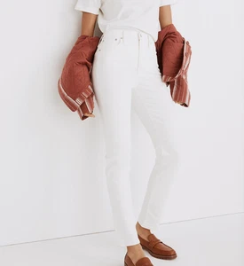 Madewell The High Rise Perfect Vintage Mom Jeans White Tapered Leg Sz 24 - Picture 1 of 10