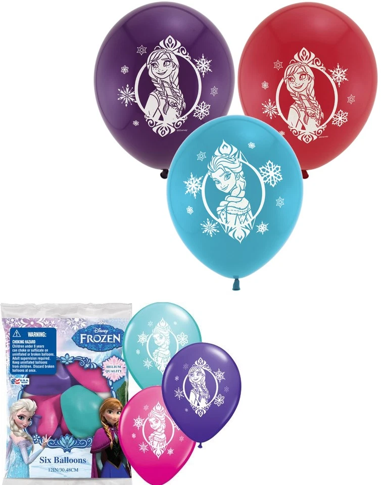Set of 6 Disney Frozen Elsa & Anna 12" Assorted Color Balloons - Image 1 of 1