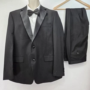 Marks & Spencer 2 Piece Black Dinner Suit Men’s Blazer 46R Trousers W38L - Picture 1 of 24