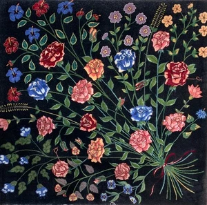 3'3"x3'4" Fine Hand-Knotted 100% Wool Pile Pictorial Tabrize Rug - Picture 1 of 5