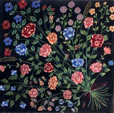 3'3"x3'4" Fine Hand-Knotted 100% Wool Pile Pictorial Tabrize Rug - Image 1 of 4