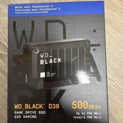 New WD BLACK D30 500GB SSD, USB-C, External Solid State Drive - Image 1 of 4