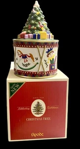 Spode Christmas Tree Annual Drum Candy Box - Porzellan Holiday Sammlerstück - Bild 1 von 18