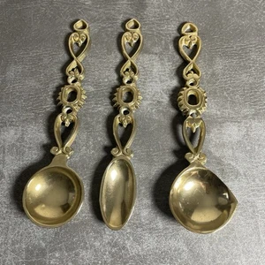 Brass Love Spoons Vintage x 3 with Hearts Decorative Spoon. Pre Owned - Picture 1 of 9
