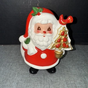 🎁 Napco Figur Retro Weihnachten Santa PFLANZGEFÄSS Rebhuhn im Birnbaum MCM Japan - Bild 1 von 3