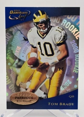 2000 DONRUSS QUANTUM LEAF TOM BRADY ROOKIE #343 MICHIGAN WOLVERINES NEW ENGLAND - Image 1 of 2