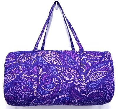 Bolso de Lona Grande Vera Bradley Paisley Amatista Púrpura Nuevo con Etiquetas Foto 1 de 4