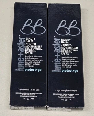 Lot 2x lune+aster BB Beauty Balm Tinted Moisturizer Protect + Go 1.7 oz MED/DEEP - Image 1 of 4