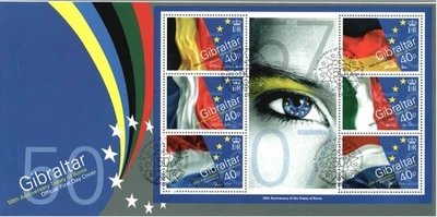 Gibraltar 2007 Treaty of Rome Anniversary SG MS1201 FDC First Day Cover Flags - Image 1 of 2