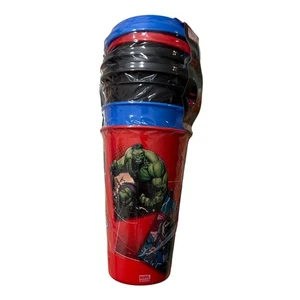Zak Marvel 4 Pack Tumblers Superheroes 16.5 oz Reusable Cups Avengers New - Picture 1 of 5