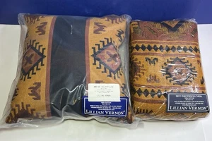 Bohemian Lillian Vernon Kilim Manta y Almohada Kilim 100% Algodón India NUEVO - Imagen 1 de 9