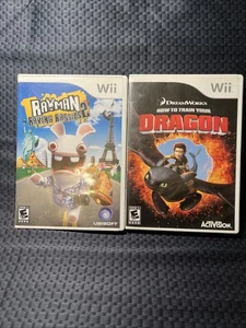 2 Nintendo Wii Videospiele - Rayman2 How To Your Train Dragon gebraucht ungetestet - Bild 1 von 1