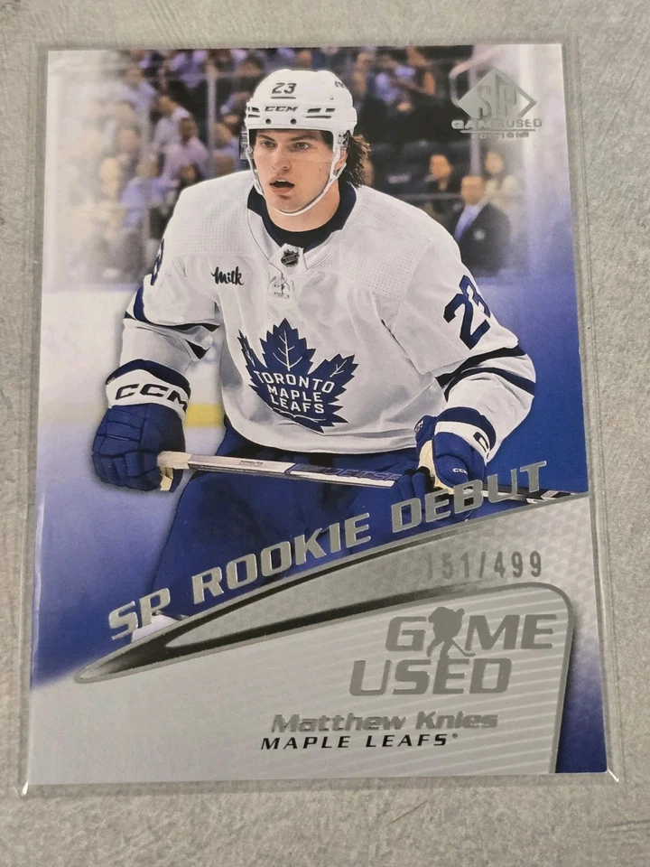 2023-24 Upper Deck SP Game Used SP Rookie Debut Matthew Knies RC 151/499 Retro - Image 1 of 2