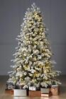 5 6 7 ft Luxury Flocked Pre Lit /Unlit Green Christmas Tree Spruce LED Lights