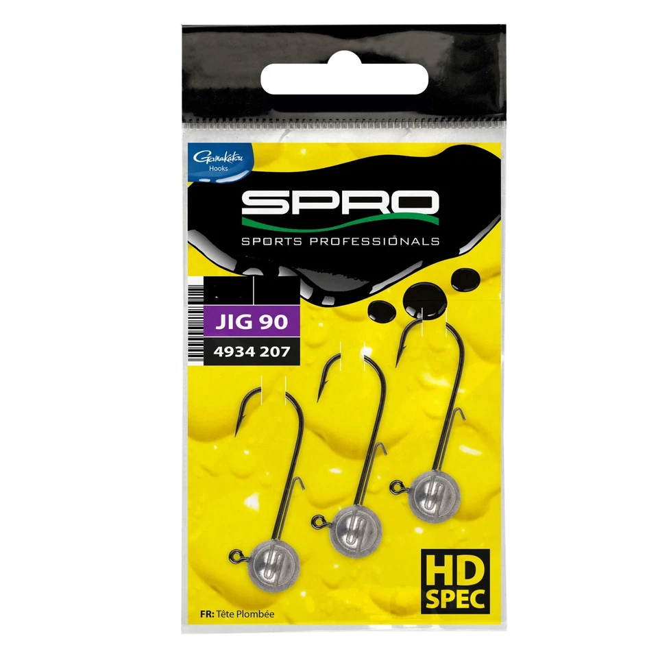 Spro Jig 90 HD SPEC 3 Stück Gamakatsu Jigkopf 1/0 2/0 3/0 4/0 5/0 Jighaken Haken