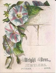 TARJETA COMERCIAL-WRIGHT BROS. JOYEROS, PUTNAM, CONN - Imagen 1 de 1