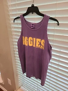 TEXAS A&M AGGIES Men Purple Beach Tank Top Muscle TShirt Small - Picture 1 of 5