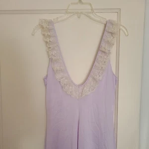 Vintage Jenelle Of California transparentes Nylon Nachthemd Spitze V-Ausschnitt zum Binden - Bild 1 von 8