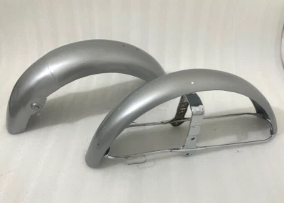 Honda CL72 CL77 (1962 - 1967) 305 Scrambler Silver Paint Aluminium Mudguard set — 第 1/4 张图片