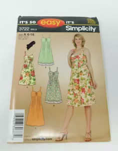 Simplicity 3722 Misses Summer Dress Sewing Pattern Size 6-16 - Picture 1 of 3