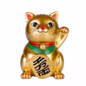~❤️~LUCKY GOLD KITTY Waving CAT Table Lamp LED Kids Night Light Plug-In 21cm❤️ - Picture 1 of 7
