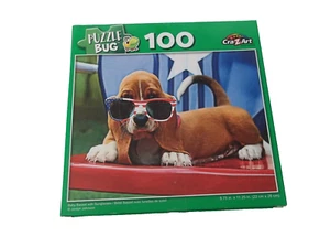 Puzzlebug 100 pieces Jigsaw Puzzle New BABY BASSET WITH SUNGLASSES - Picture 1 of 2