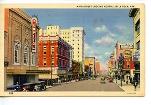 Main Street Scene-Capitol Theatre-Little Rock-Arkansas-Vintage 1941 Postcard - Picture 1 of 2
